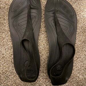 CROCS Black Sandals Slip-On Lightweight Design